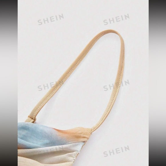 MOD Tie Dye Ruched One Shoulder Crop Top- M - Picture 3 of 4